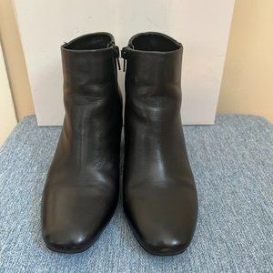 Alfani Leather Nikki Ankle Boots block Heel Black Size 7